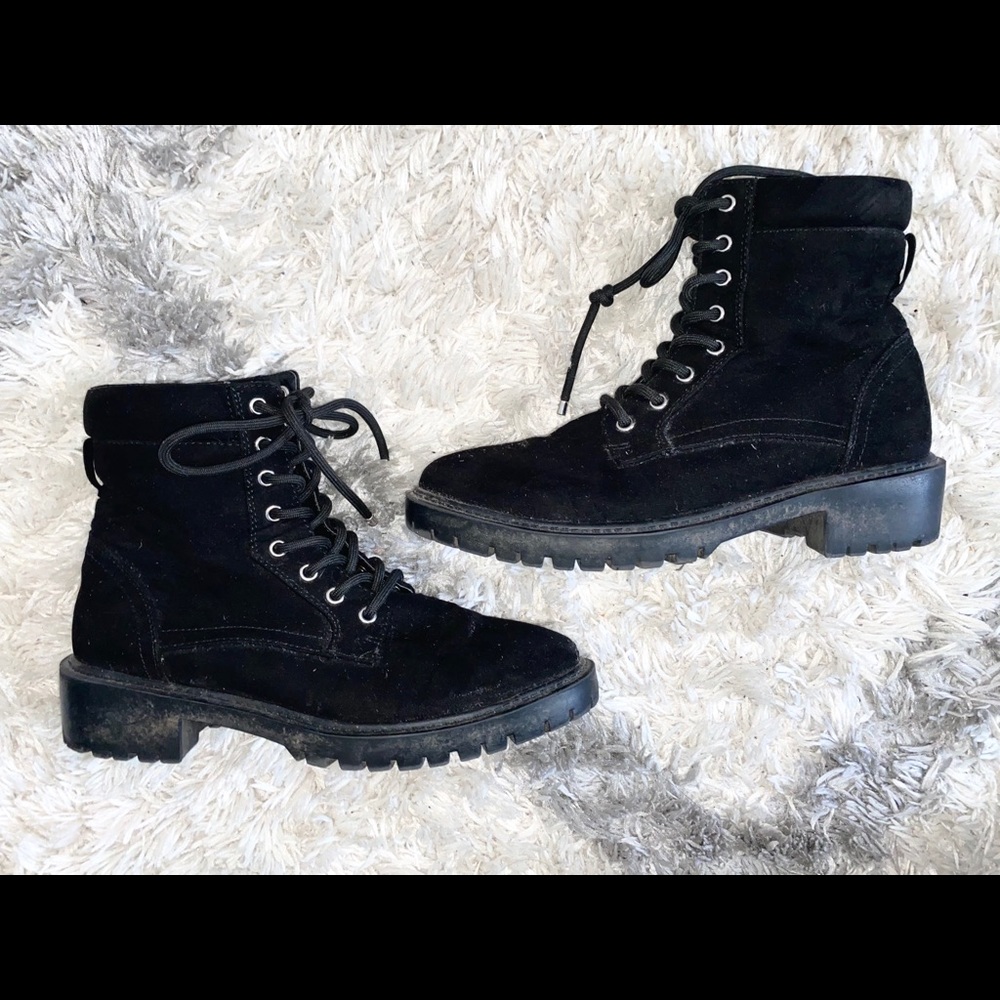 Forever 21 black faux leather ankle boots